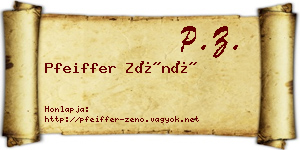 Pfeiffer Zénó névjegykártya